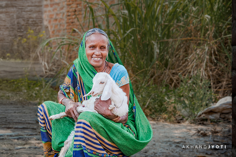 Bimla with her beloved goat