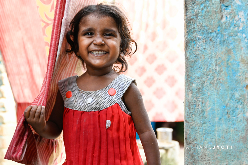 Ayushi 2 year old girl in red dress